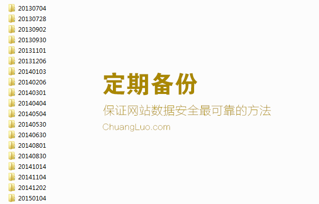 我司2015年首次网站服务器备份完成